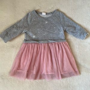 Long Sleeve Gray/Pink tutu dress